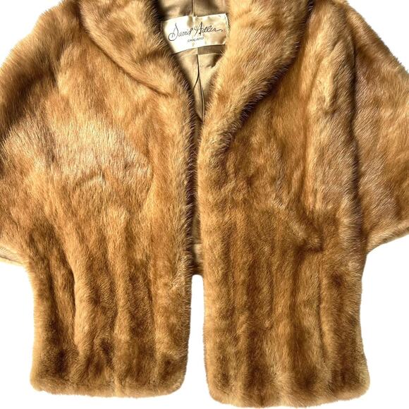 Vintage David Adler Chicago Mink Fur Stole Wrap Shawl Brown - Picture 3 of 8